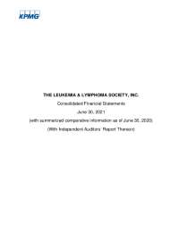 Financial Statements of The Leukemia & Lymphoma Society, Inc. (2021 and 2020)