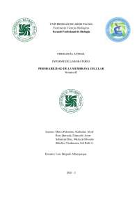 Informe de Laboratorio: Permeabilidad de la Membrana Celular en Fisiología Animal