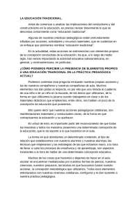 La educación tradicional: análisis de sus características y prácticas