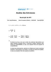 Análise de Estruturas: Resolução do AP3