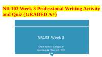 NR 103 Week 3 Professional Writing Activity and Quiz (GRADED A+ ...