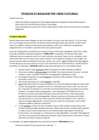 tecniche di indagine per i beni culturali, appunti completi