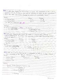Answer for Light and Optics Problem sets