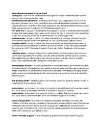 Key Terms for International Economics