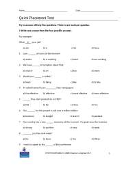 English test_quick placement test | Упражнения и задачи