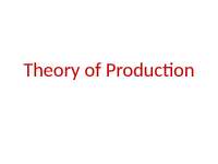 Theory of Production