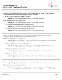Mental Health Progression Practice Test- Answer Key latest 2022/2023