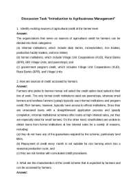 Introduction to Agribusiness Management