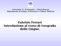 Slide prima lezione, introduttive | Slide di Geografia | Docsity