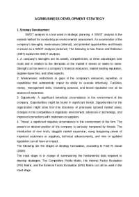 Agribusiness Development Strategy