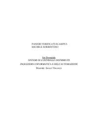 Paniere SISTEMI DI CONTROLLO DISTRIBUITI INGEGNERIA INFORMATICA E DELL'AUTOMAZIONE Docente