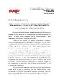 TEXTO NARRATIVO SOBRE COMO A PSICOLOGIA PODE AUXILIAR NO SOFRIMENTO PSÍQUICO OCASIONADO PE