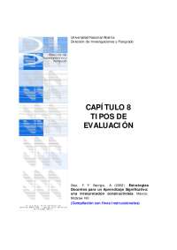 CAPÍTULO 8 TIPOS DE EVALUACIÓN