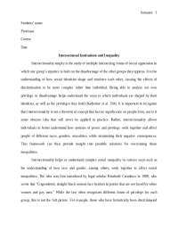 Intersectional and inequalities