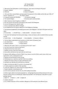 Comprehensive Exam Questions on Philippine Politics and Economics