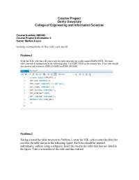 SQL Code for Creating and Modifying Tables and Data