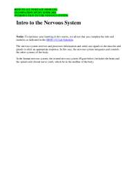 BIOD 152 ALL PORTAGE MODULES  EXAMINATION STUDY GUIDE 2022 INTRODUCTION TO THE NERVOUS SYS