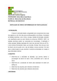 Vinho destilado na aula de organica