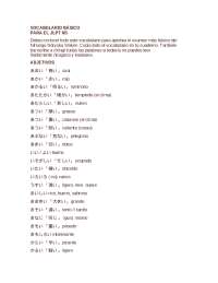 Vocabulario basico japones N5