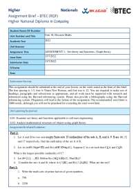 LO1. Examine set theory and functions applicable to software engineering LO2: Analyse math