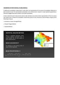 Conversion of Point Rainfall to Area Rainfall: Techniques and Applications