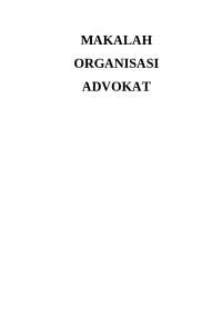 Makalah Organisasi Advokat
