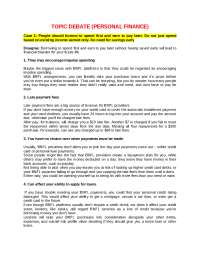 Topics Debating in Personal Finance | Study Guides, Projects, Research ...
