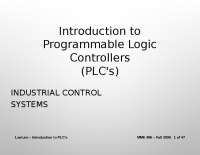 PLC technology & Sensors