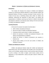 Child and Adolescent Literature