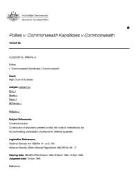2.Polites v. The Commonwealth (1945) 70 CLR 60 N Analysis