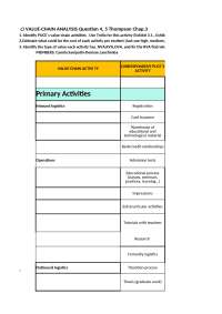 PUCE's Value Chain Activities and Competitive Advantage
