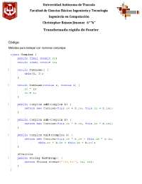 Métodos para números complejos: Aplicación de la Transformada Rápida de Fourier