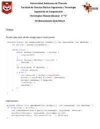 Apuntes de Ordenamiento QuickSort