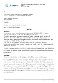 Alfabetização e Letramento: Questões e Exercícios para Estudo