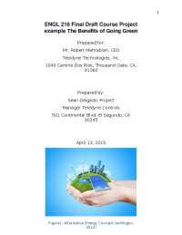 ENGL 216 Final Draft Course Project example The Benefits of Going Green