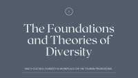 The Foundationsand Theories ofDiversity
