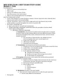 MED SURG EXAM 1 BEST EXAM STUDY GUIDE Module 1: Pain | Study Guides ...