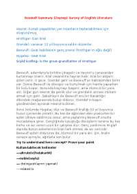 Beowulf summary English and Turkish