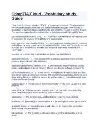 CompTIA Cloud+ Vocabulary study Guide | Exams Computer Science | Docsity