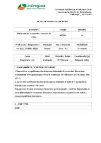 PLANO DE ENSINO DE DISCIPLINA EMENTA UNIARAGUAIA