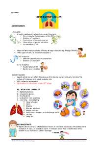 NUPC 107 Nursing Pharmacology: Respiratory Drugs