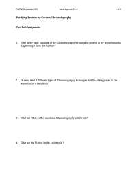 Biochemistry Column Chromatography | Lab Reports Biochemistry | Docsity