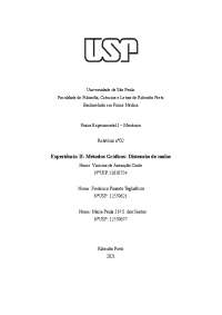 Relatório de Experiência: Distensão de Molas em Física Médica - Universidade de São Paulo
