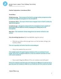 Gizmo Exploration: Greenhouse Effect