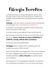 Filosofia teoretici prima parte | Appunti di Filosofia Teoretica | Docsity