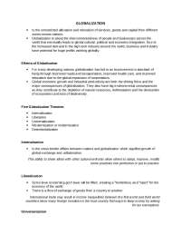Globalization: Impacts, Theories and Effects on Climate Change