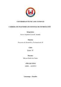 Etapas de un Proyecto: Desarrollo Tecnológico en la Universidad Técnica de Cotopaxi