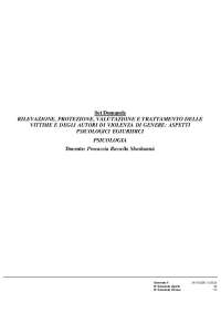 Paniere RILEVAZIONE, PROTEZIONE, VALUTAZIONE E TRATTAMENTO DELLE VITTIME