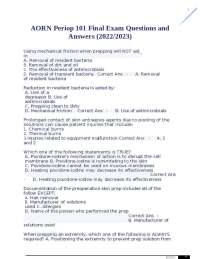 AORN Periop 101 Final Exam Questions and Answers (2022/2023) (Verified ...