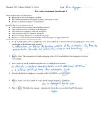 Spectroscopy B Pre-Lecture Assignment for Chemistry 211 at Fullerton College